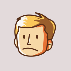 illustration of a sad face. a sad child's face illustration isolated. Emoticons of a sad face.