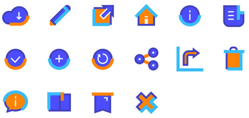 Set of Common Web Actions icons
