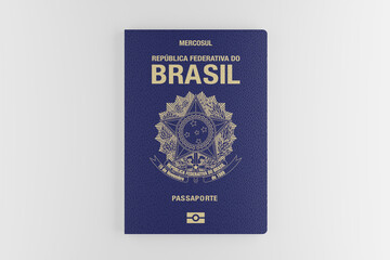 Brazilian passport isolated on white background. Brazil passport