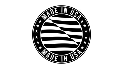 made in USA stamp, black  isolated silhouette