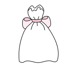 Wedding dress.Vector illustration in doodle style.