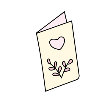 Wedding card.Vector illustration in doodle style.