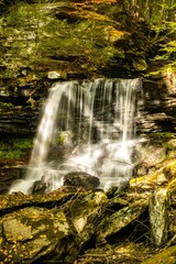Fototapeta na wymiar Waterfall at Ricketts Glen State Park in Pennsylvania, USA