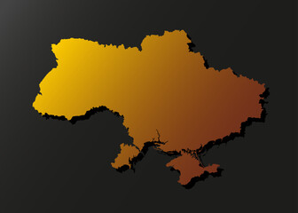 Vector map Ukraine gold material, Europe country