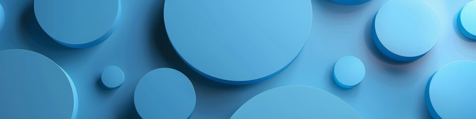 Light Blue Abstract Background with Circles or Cylinders, AI Generated
