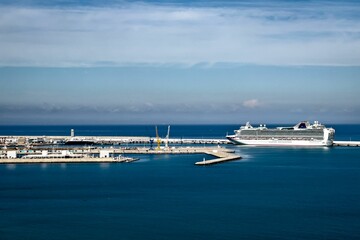 Big cruise ship in the Mediterranean sea