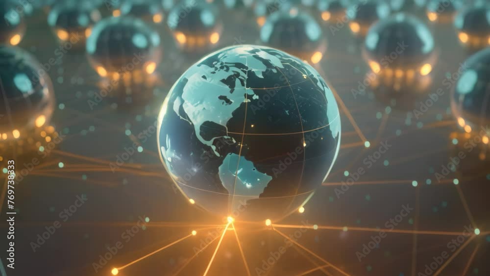Poster global network connection and internet communication concept. 3d rendering toned image, an abstract 