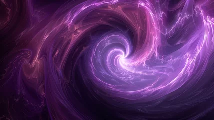 Deurstickers Abstract black purple swirl, dark purple and light black, swirl, rim light, millennium wave, soft edges, chiaroscuro. © Cheetose