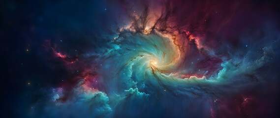 background with space Stellar Illusion: Navigating the Colorful Nebula Cloud Cosmos background wallpaper - obrazy, fototapety, plakaty
