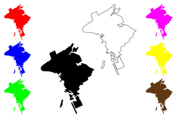 Piedecuesta city (Republic of Colombia) map vector illustration, scribble sketch Piedecuesta map