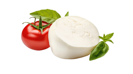 Mozzarella cheese isolated on transparent a white background