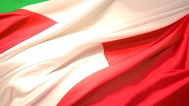 waving flag of Italy, closeup of silky Italian flag, Fabric texture flag of Palestine on a white background, AI Generated