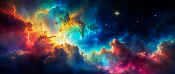 Cosmic Kaleidoscope: Exploring the Colorful Galaxy of Stars background wallpaper
