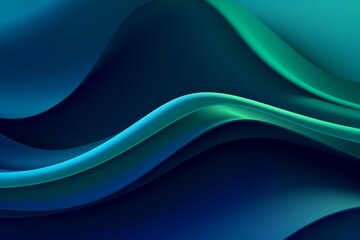 Midnight Blue to Deep green abstract fluid gradient design, curved wave in motion background for banner, wallpaper, poster, template, flier and cover - obrazy, fototapety, plakaty
