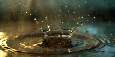 A small splash of water is falling from the sky