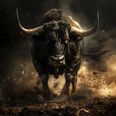 Poster a bull running in the dirt © Aliaksandr Siamko