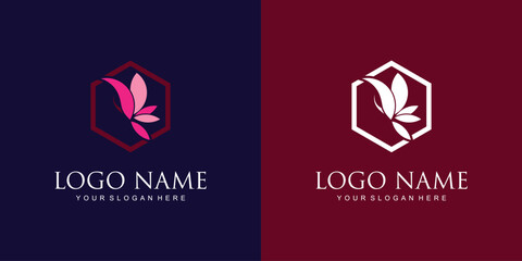 Naklejka premium Simple butterfly logo design with unique concept| premium vector