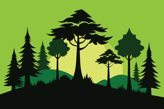Forest silhouette, vector illustration design
