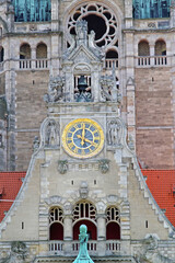 Bells and Golden Clock at City Hall in Hannover Germany