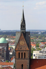 Church Tower at Marktkirche Cathedral Market Church in Hannover Germany
