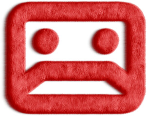 Audio Tape Red Fluffy Icon