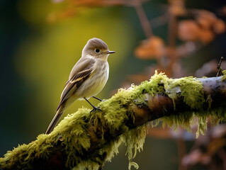 Bird Eyeing Meal from High Perch. generative ai