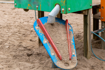 sand slide on a childrens playground
