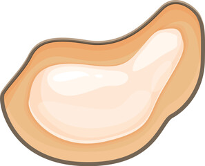 Half part oyster icon cartoon vector. Market delicacy. Seafood restaurant