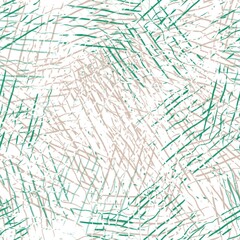 Seamless abstract pattern. Simple background with beige, green, white texture. Lines. Digital brush strokes background. Design for textile fabrics, wrapping paper, background, wallpaper, cover.