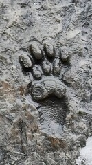 Closeup of a footprint believed to be from a Yeti, showcasing the size and mystery, perfect for cryptozoology enthusiasts