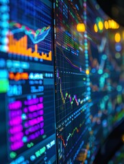 Obraz premium Closeup of a monitor showing live global cryptocurrency trading, suitable for illustrating the international and 247 nature of digital markets