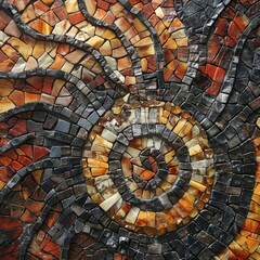 a mosaic of a spiral