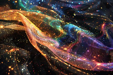 Holographic Galaxy Fabric illustration background texture