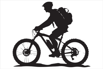 Fototapeta premium Mountain bike riding silhouette vector