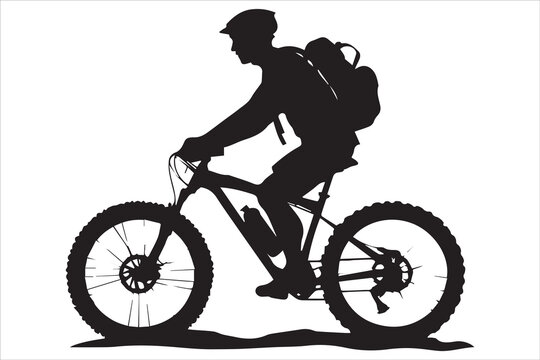 recommend clip art: Mountain bike riding silhouette vector