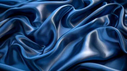 Obraz premium Luxurious Blue Silk Elegantly Crumpled in Artistic Closeup