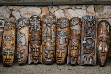 Decorative wooden Tiki Masks