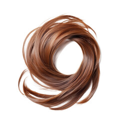 Swirl of brunette hair isolated on transparent background - 769757131