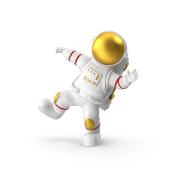 Spaceman Toy Character White Dancing Pose