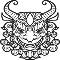 Oni coloring pages. Japanese myth coloring pages