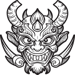 Oni coloring pages. Japanese myth coloring pages
