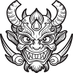 Oni coloring pages. Japanese myth coloring pages