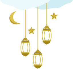 Islamic Ramadhan Mubarak Lantern Background
