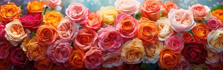 Vibrant Roses: Colorful Flowers as a Beautiful Background
