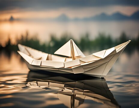 paper boat on the water