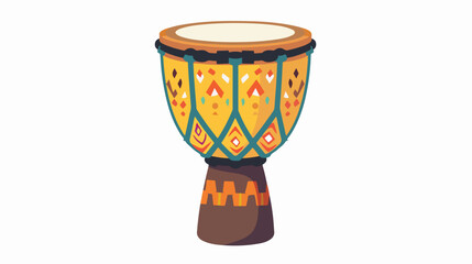 Fototapeta na wymiar African drum djembe with ethnic ornament authentic