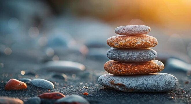 A circle of stones balanced perfectly, symbolizing stability and balance in leadership