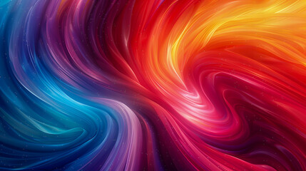 Vibrant swirl of colors ranging from warm oranges to cool blues.