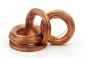 copper wire isolated on white background
