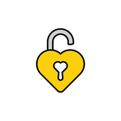 Padlock icon design with white background stock illustration